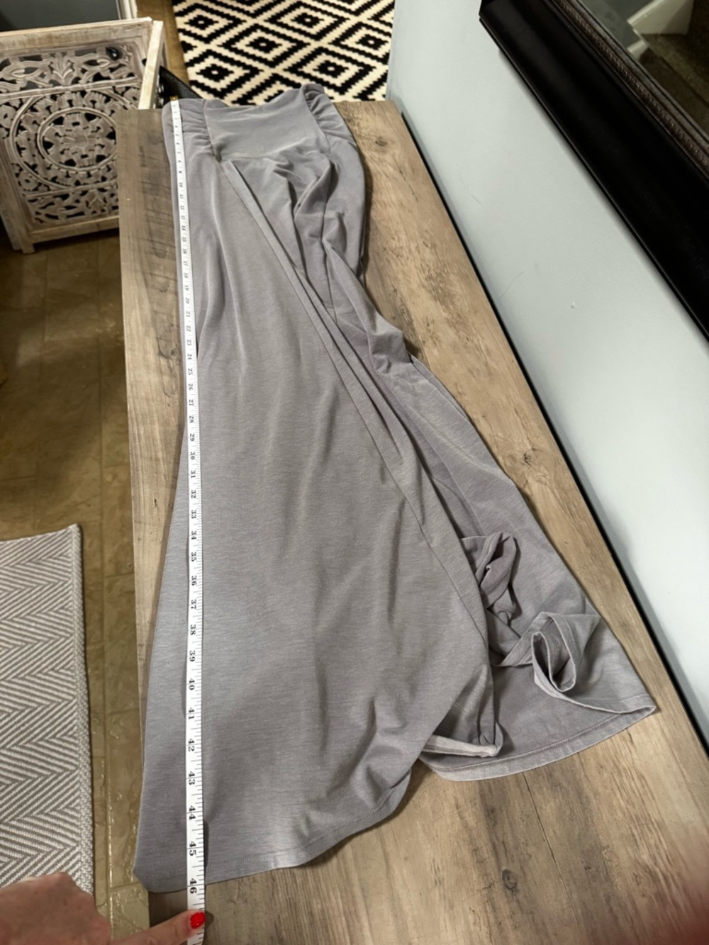 Athleta Strapless Gray Ruched Bodice Maxi Dress - Picture 9 of 12